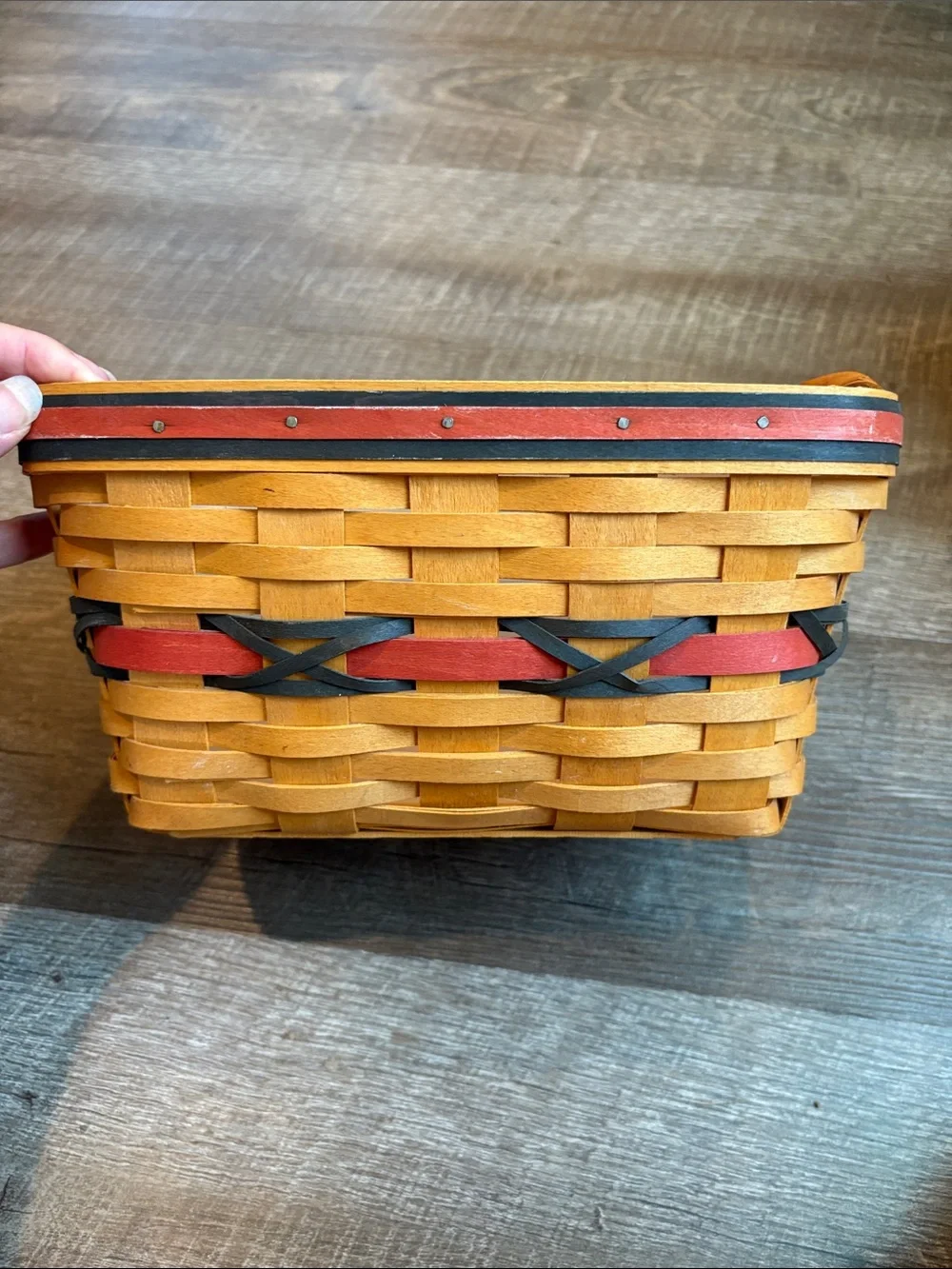Longaberger Sparkler Basket All-American 2000 w/ Plastic Divider Handles & Charm